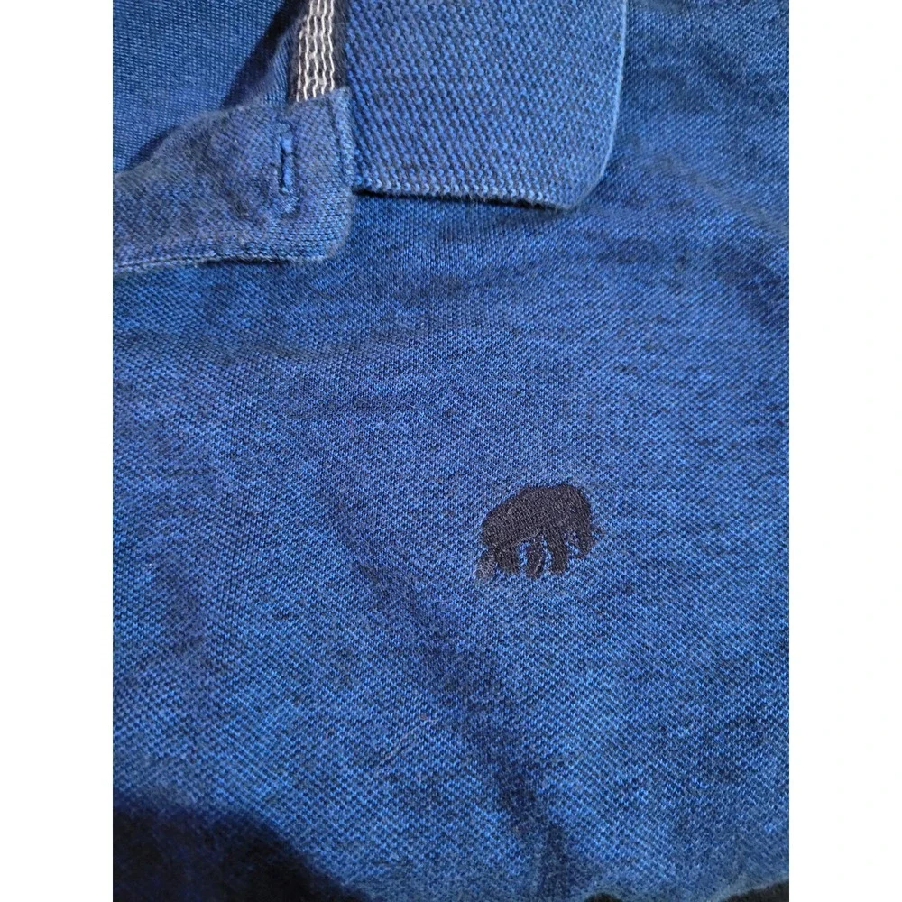 Banana Republic Pique Polo Mens L Tall Blue Organic Cotton‎